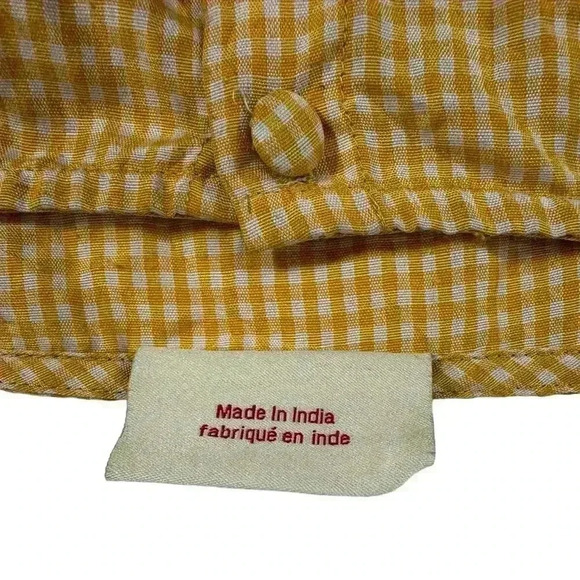 NWOT small Anthropologie Samant Chauhan Amabella yellow embroidered peasant top - Picture 7 of 7